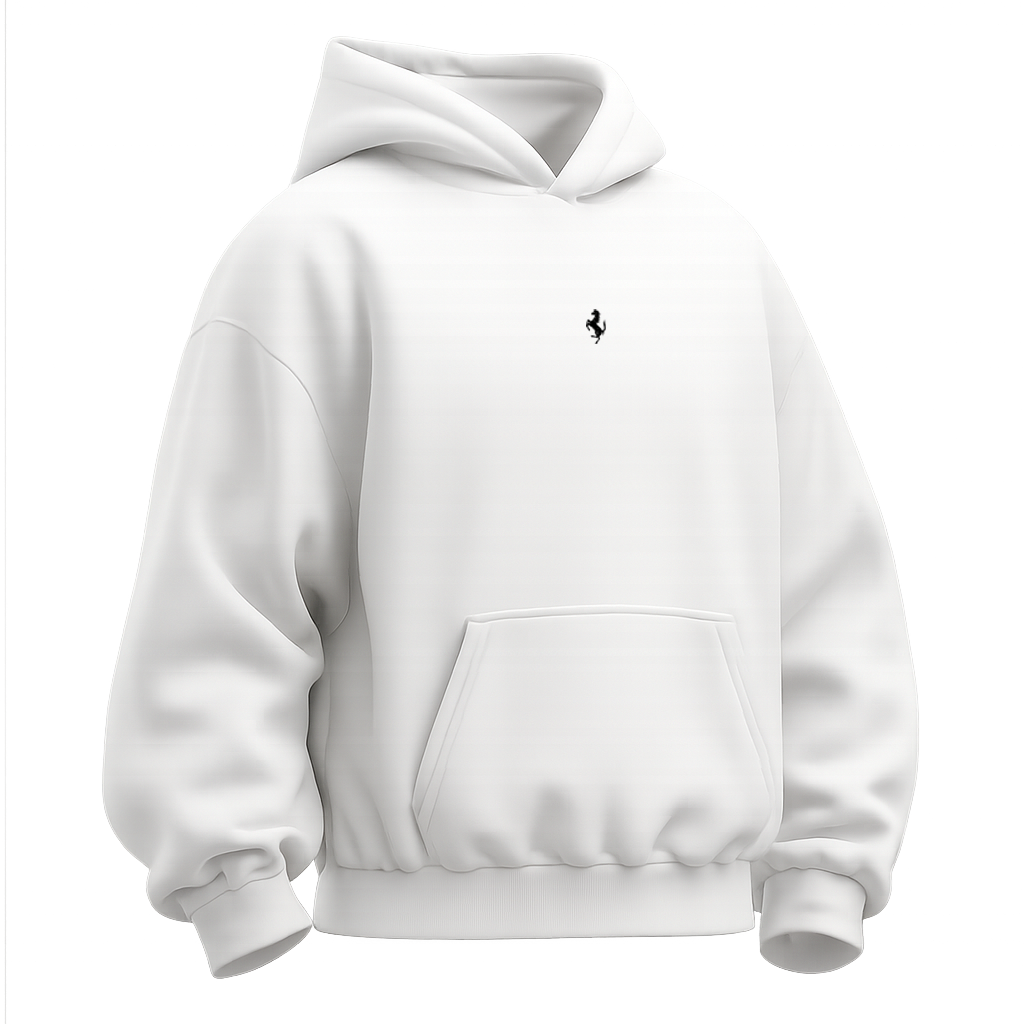 JST Ferrari – White Premium Oversized Streetwear (Limited Drop)