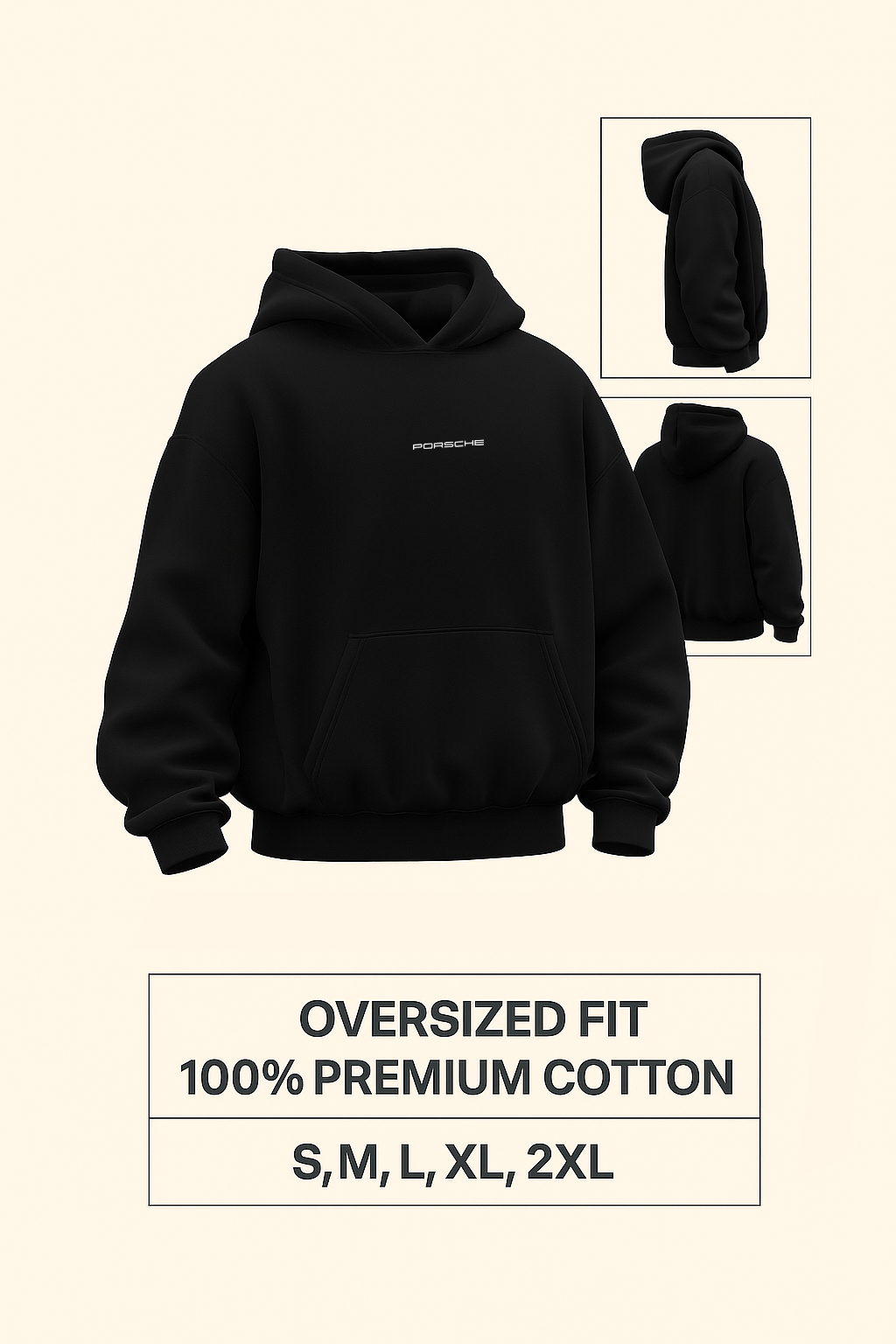 JST Porsche – Black Premium Oversized Streetwear (Limited Drop)